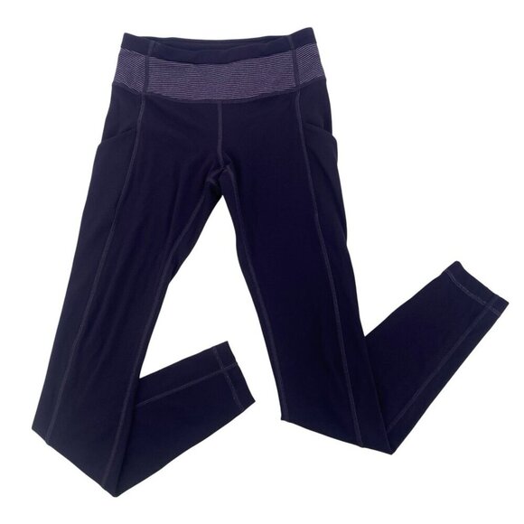 Lululemon Size 4 Speed Tight ll Grape Wee Stripe Full-On Luxtreme Leggings - Picture 1 of 16